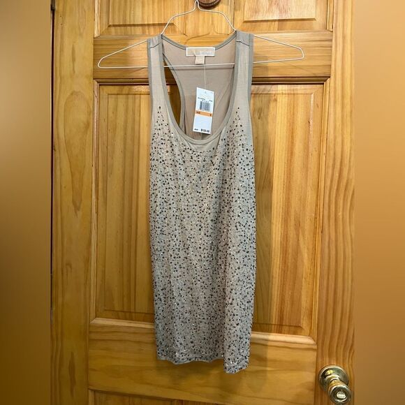 MICHAEL Michael Kors Tops - Bundle of 2 Michael Kors sequin & bead embellished tanks green & beige sz S